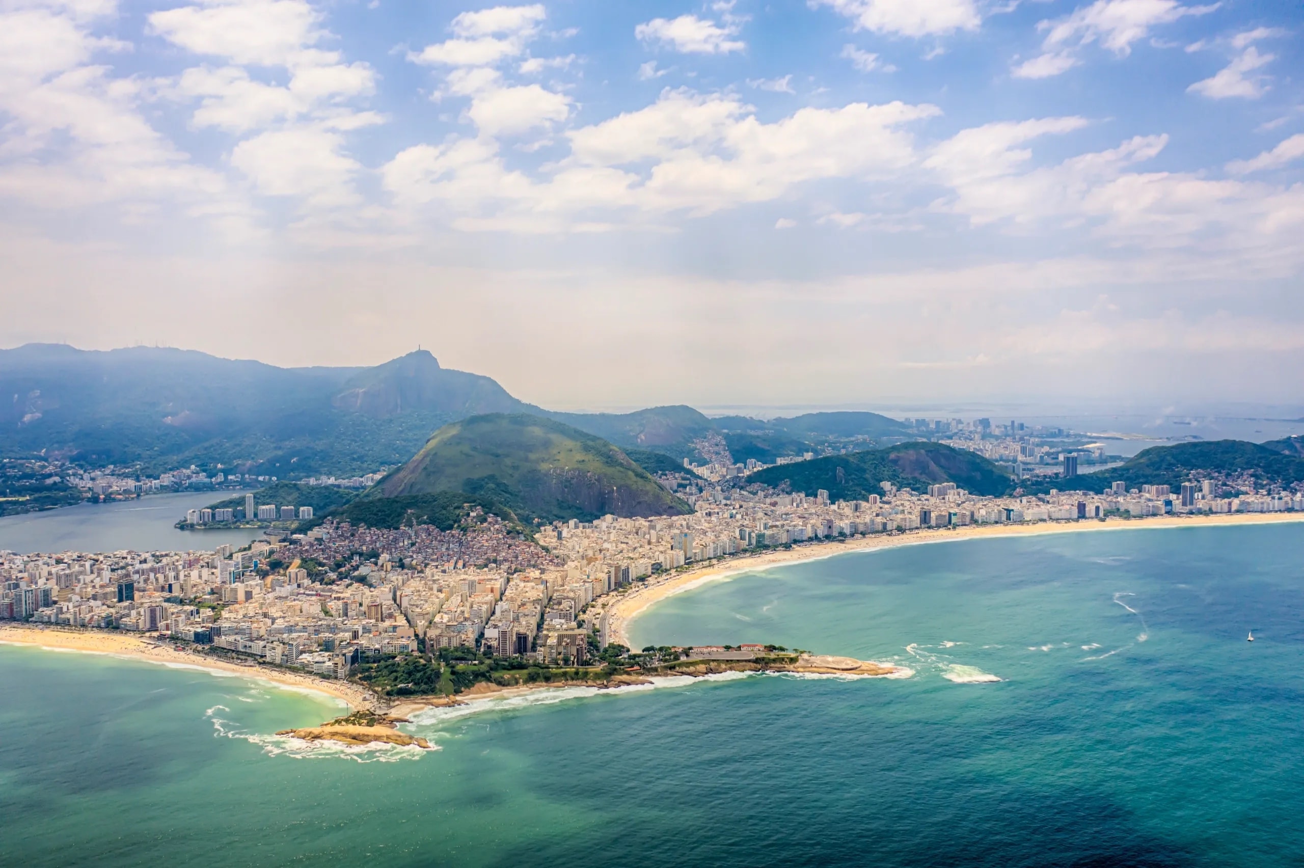 Copacabana beach Rio de Janeiro aerial